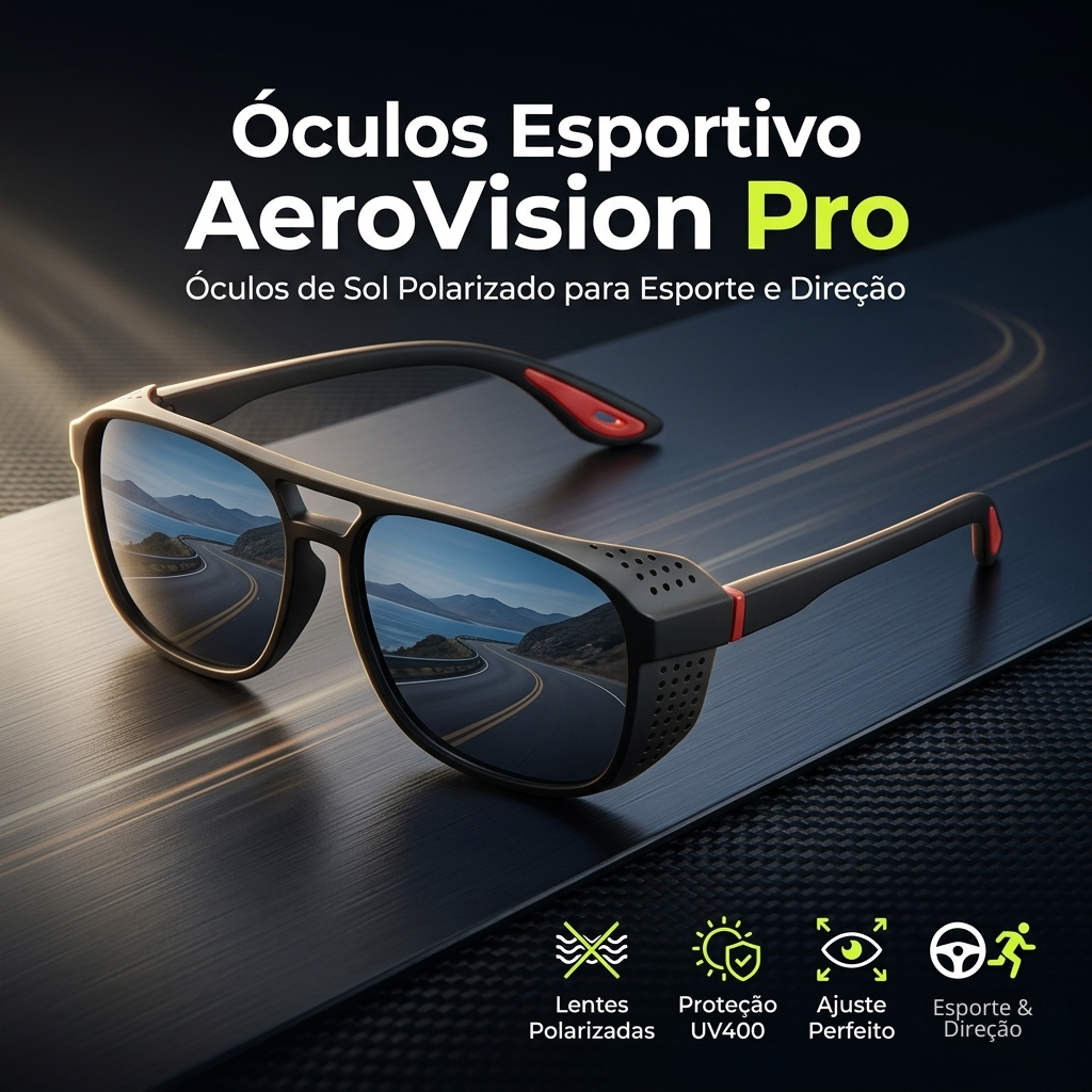 Óculos Esportivo AeroVision Pro – Enxergue com mais clareza e conforto mesmo sob sol forte