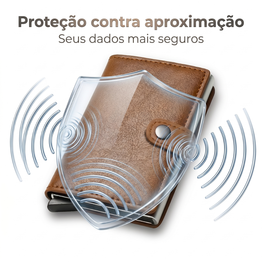Carteira Compacta RFID – Porta Cartões com Proteção e Acesso Rápido