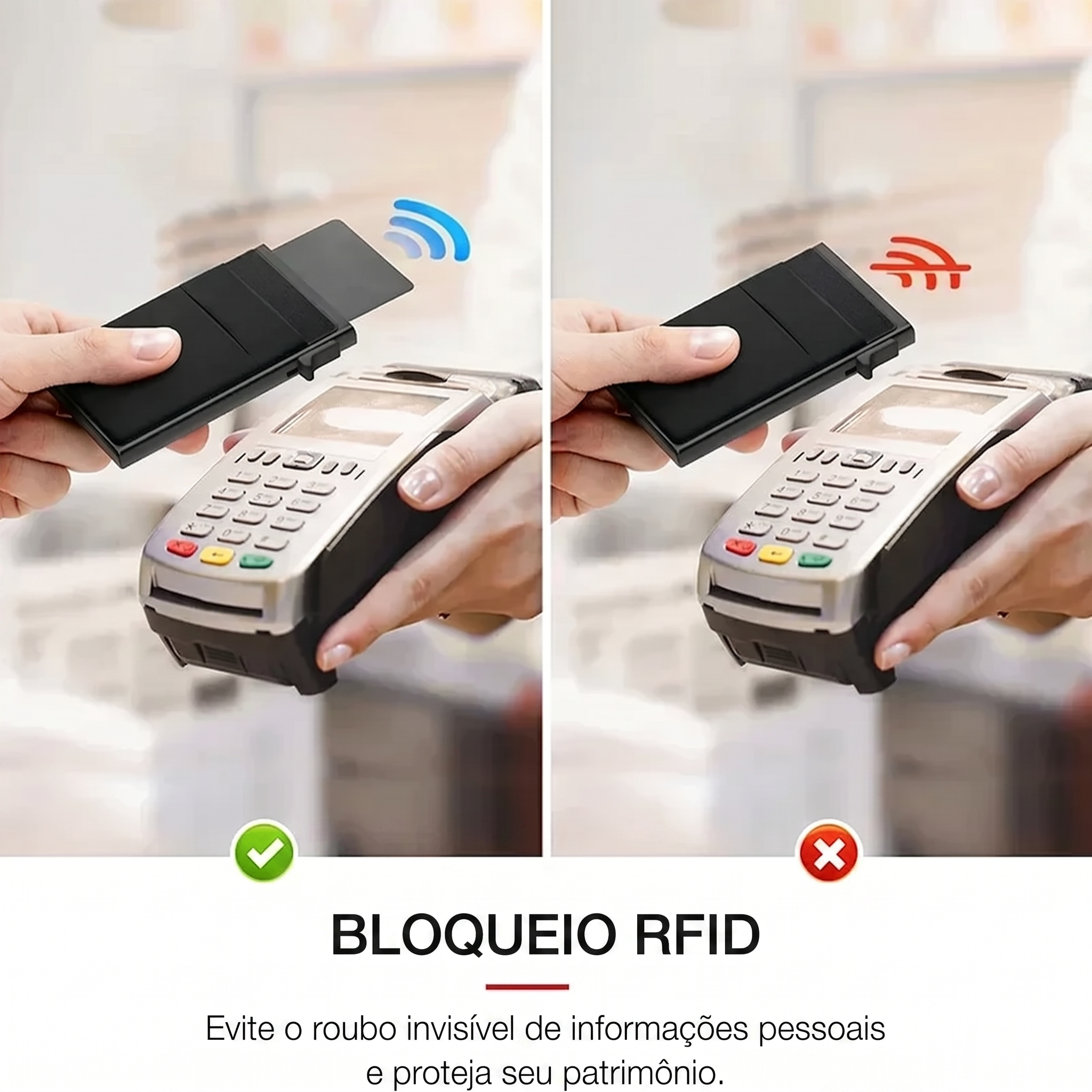 Carteira Slim RFID Pop-Up – Porta Cartões Compacto