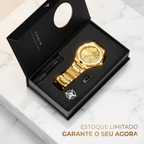 Kit TOMI Gold Edition - Relógio + Acessórios para um Visual que Impõe Presença