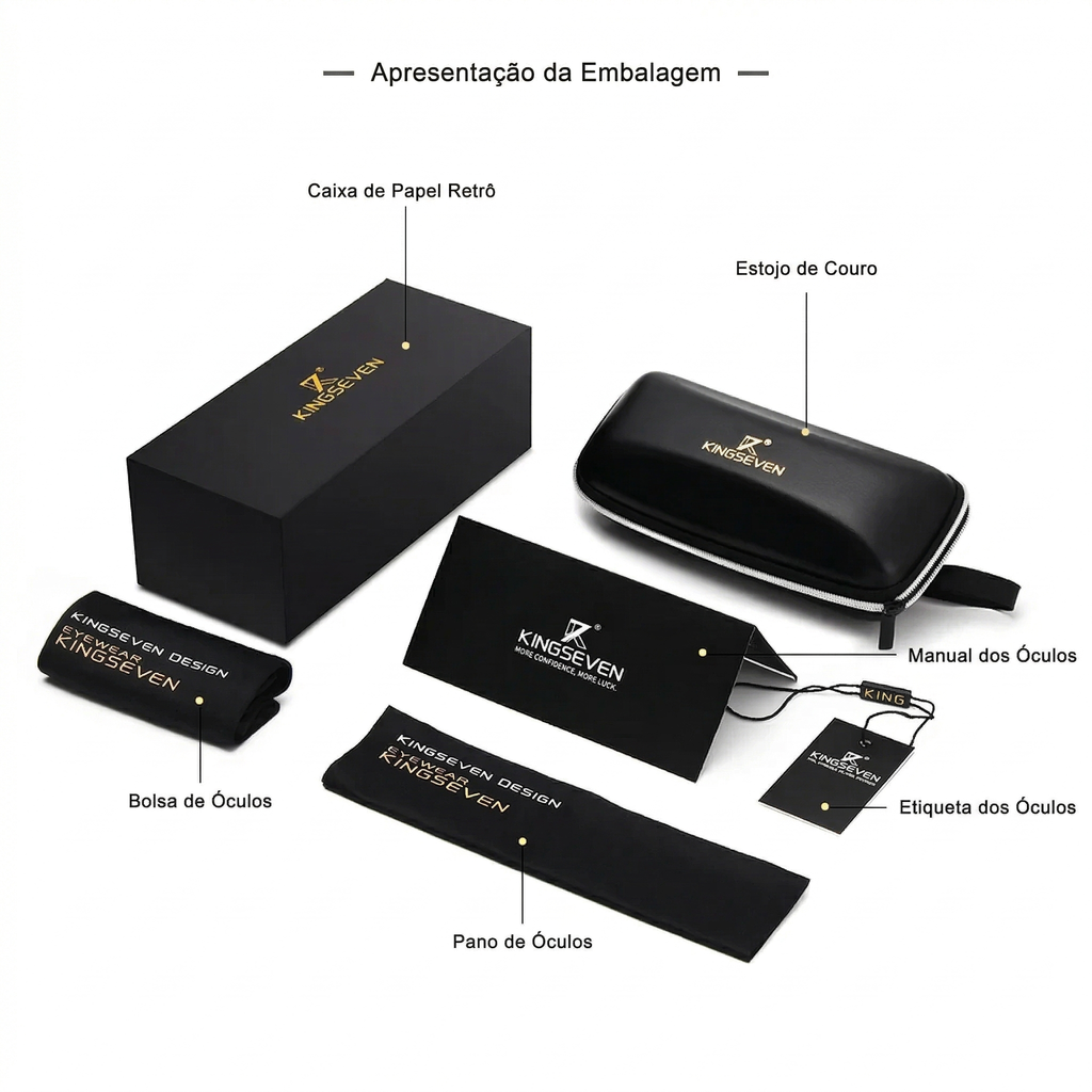 Óculos Masculino KingSeven – Estilo Premium, Clareza e Proteção