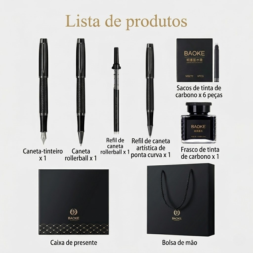 Kit Caneta Executiva Baoke - Assinatura de Quem Decide
