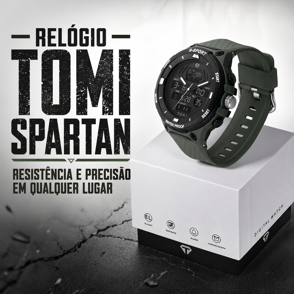 Relógio TOMI Spartan - Resistência e Precisão em Qualquer Lugar.