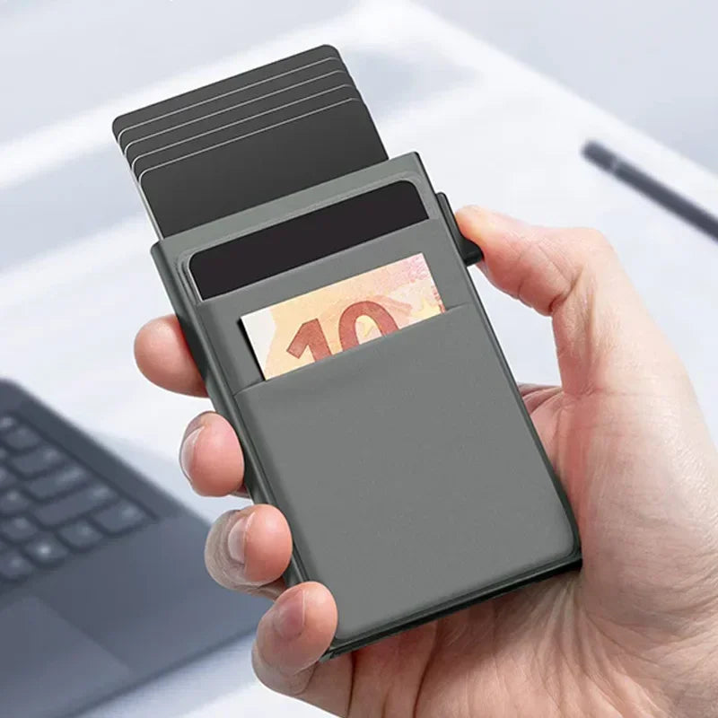 Carteira Slim RFID Pop-Up – Porta Cartões Compacto